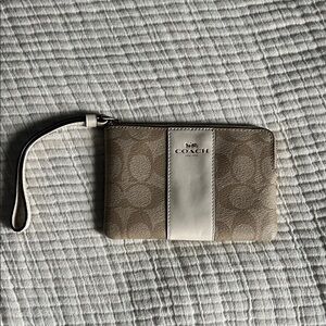 Coach Beige and Cream Wristlet